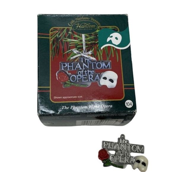 Carlton Cards 1986 The Phantom of the Opera Logo Mask + Single Rose Orna… - Picture 1 of 7
